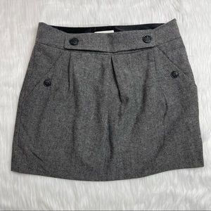 Banana Republic Herringbone Black & Grey Short Skirt